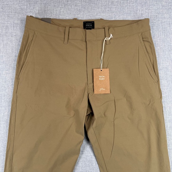 J. Crew Other - J. Crew 484 Slim Stretch Tech Pants Men 30x32 Khaki Water Resistant Commuter NWT
